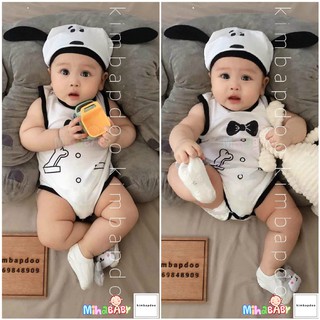 Bộ Bodysuit Chip Chó Trắng Cho Bé