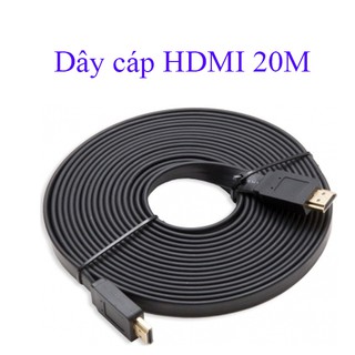 Dây cáp HDMI 20m Dẹt đen chuẩn full HD - HDMI-20M