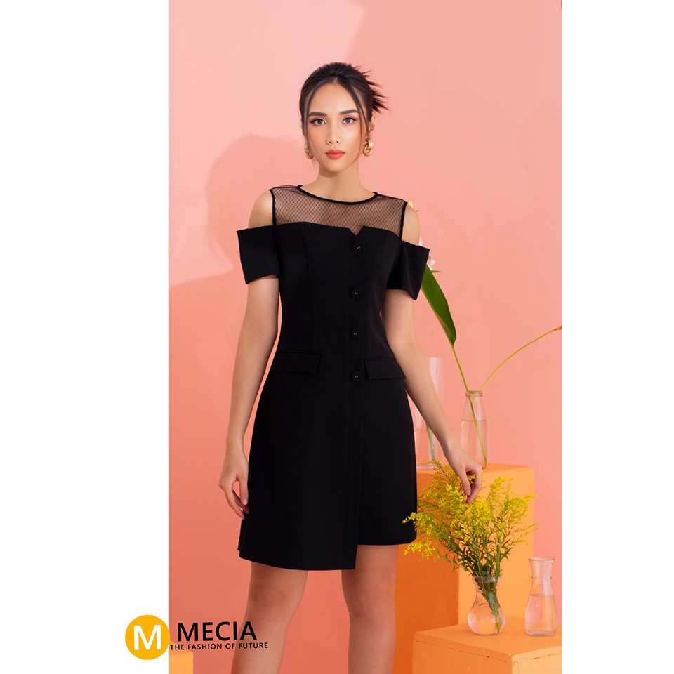 Váy đầm dự tiệc MECIA DK624 – đầm xòe thiết kế dáng ôm chữ A thắt eo phối ren chất liệu mềm mịn cao cấp sang trọng
