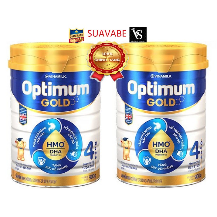 Bộ 2 Sữa bột Vinamilk Optimum Gold Step 4 900g