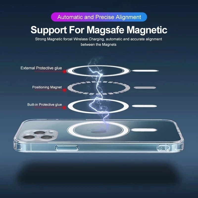 Đế Sạc Không Dây Từ Tính Magsafe Cho iphone 11 12 13 Pro MAX mini XR XS MAX X 7 8 Plus SE 2020 Sự Bảo Vệ