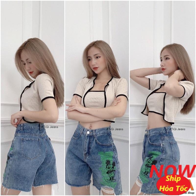 Set áo gân viền kèm áo ống croptop bộ 2 sản phẩm vải thun 4 chiều Free Size 40-53kg dành cho nữ cá tính sexy