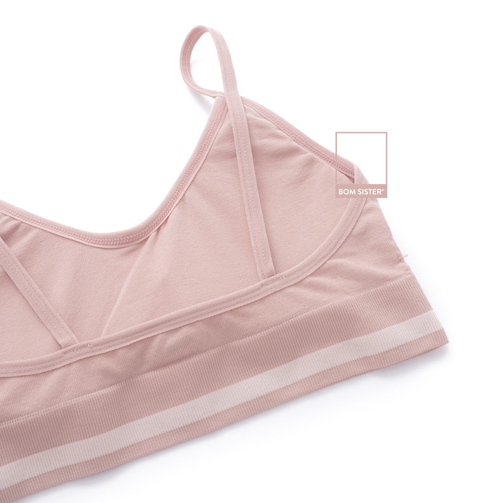 Áo lót thể thao không gọng cotton croptop hoạ tiết chữ nâng ngực tự nhiên BOM SISTER BRS32 | BigBuy360 - bigbuy360.vn