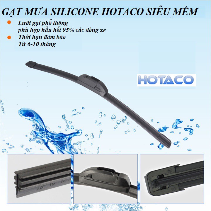 Gạt mưa ô tô, gạt nước Silicone cao cấp, cực mềm, siêu bền cho dòng xe Honda, Toyota, Madza, Kia, Ford, Huyndai, Nissan.