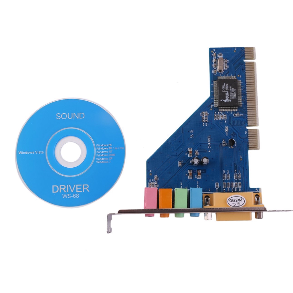 E 4 Channel 5.1 Surround 3D PCI Sound Audio Card for PC Windows XP/Vista/7