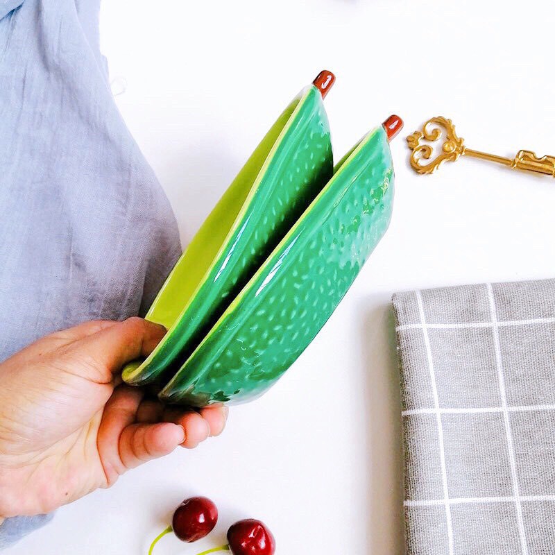 Bát sứ ăn dặm hình quả bơ 220ml đáng yêu cho bé