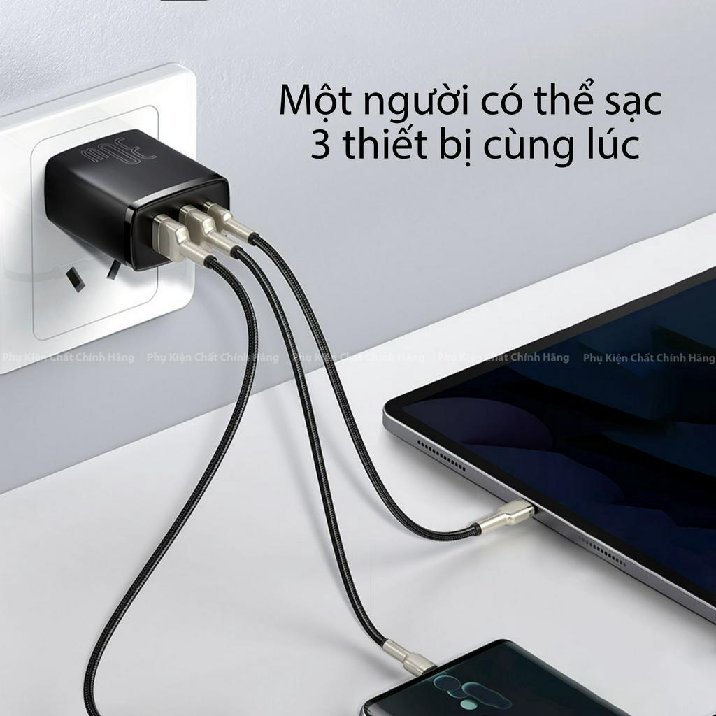 Củ sạc nhanh 30W Compact Quick Charger, củ sạc 3 cổng PD=30W + QC3.0=18W + QC3.0=18W hàng chính hãng BH 12T