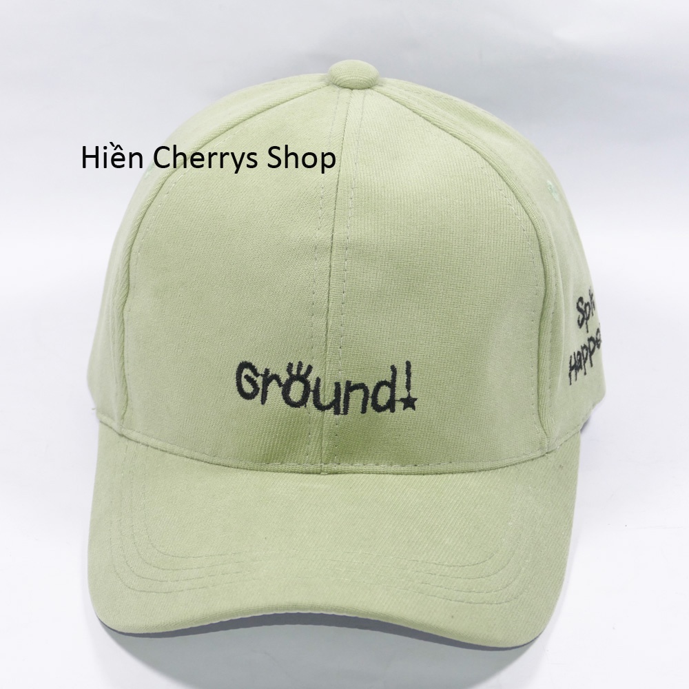 Nón kết thêu hình chữ Ground chất liệu nhung tăm cao cấp form unisex nam nữ