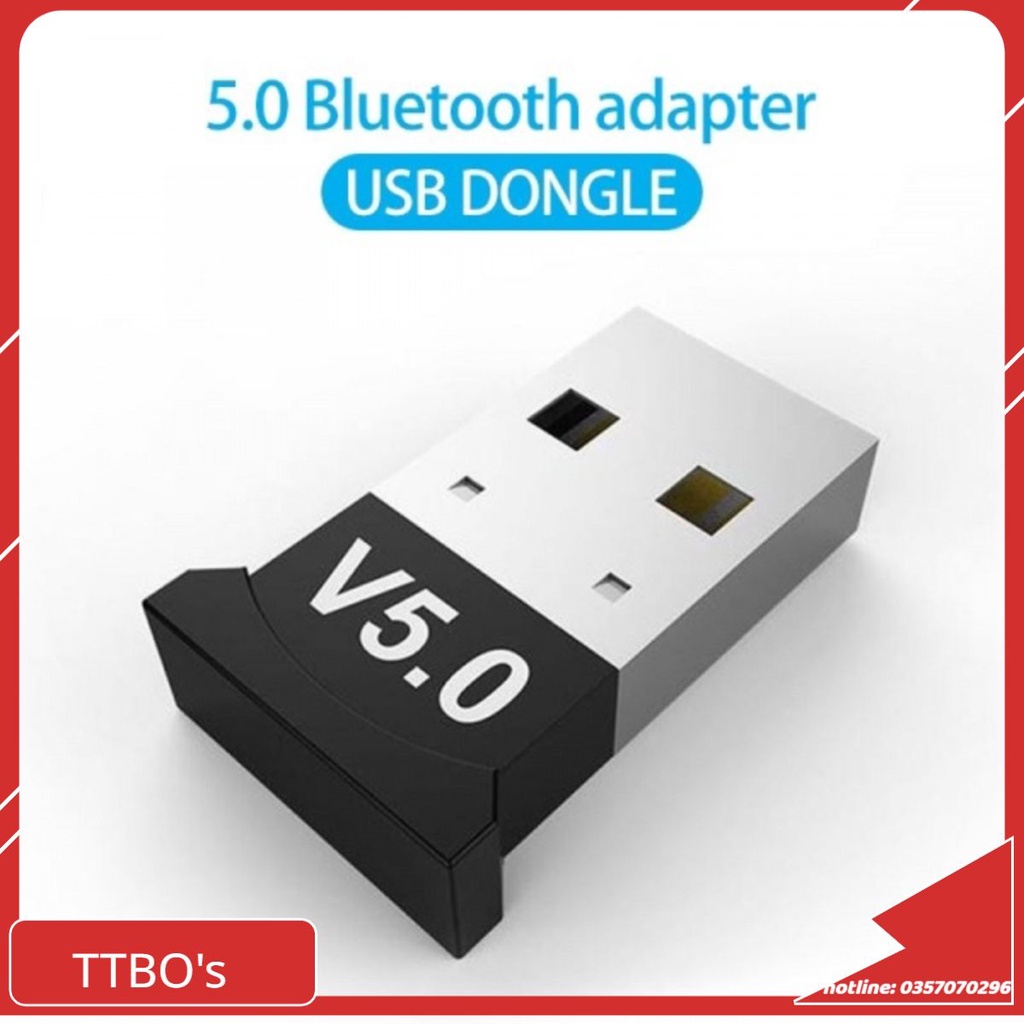 USB Bluetooth 2.0 HJX-001 Dongle 5.0 giúp Laptop PC thu phát sóng Bluetooth TTBO's