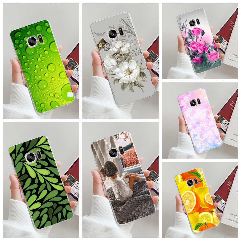 Samsung Galaxy S7 S7Edge S7 Edge Clear Soft TPU Silicone Phone Case Cover Flowers Patterned Casing