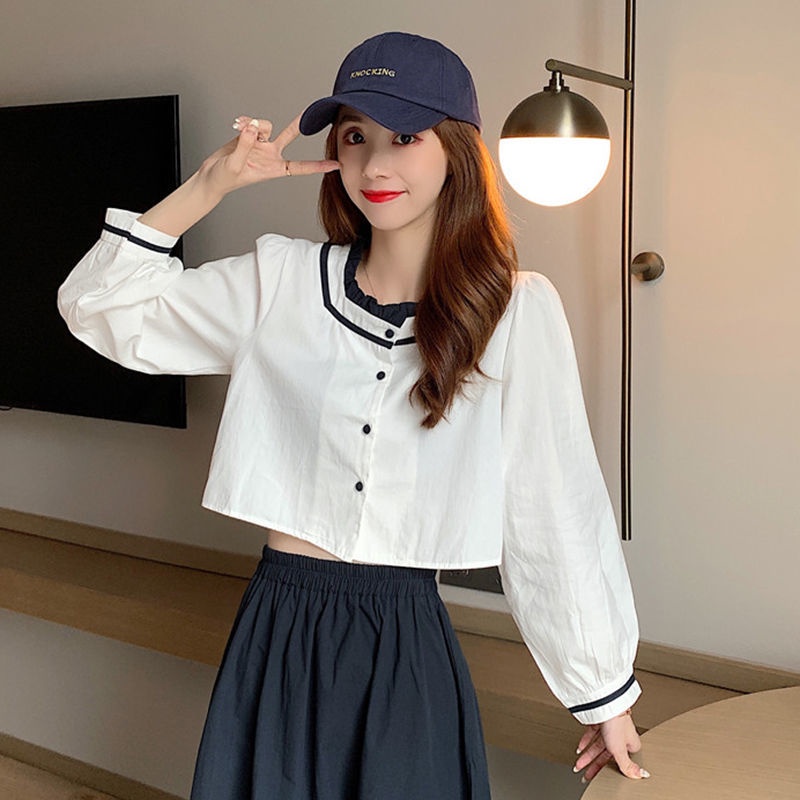 Set áo sơ mi dài tay và chân váy chữ A thời trang dành cho nữ<br />