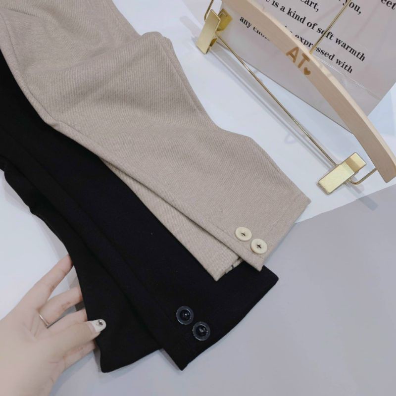 Quần Baggy Cúc Dạ Chất Mềm Mịn, Mặc Tôn Dáng