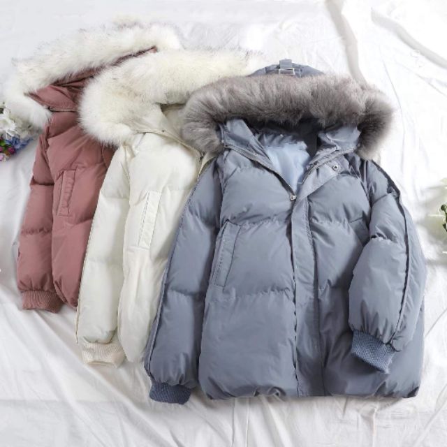 Áo phao béo mũ lông