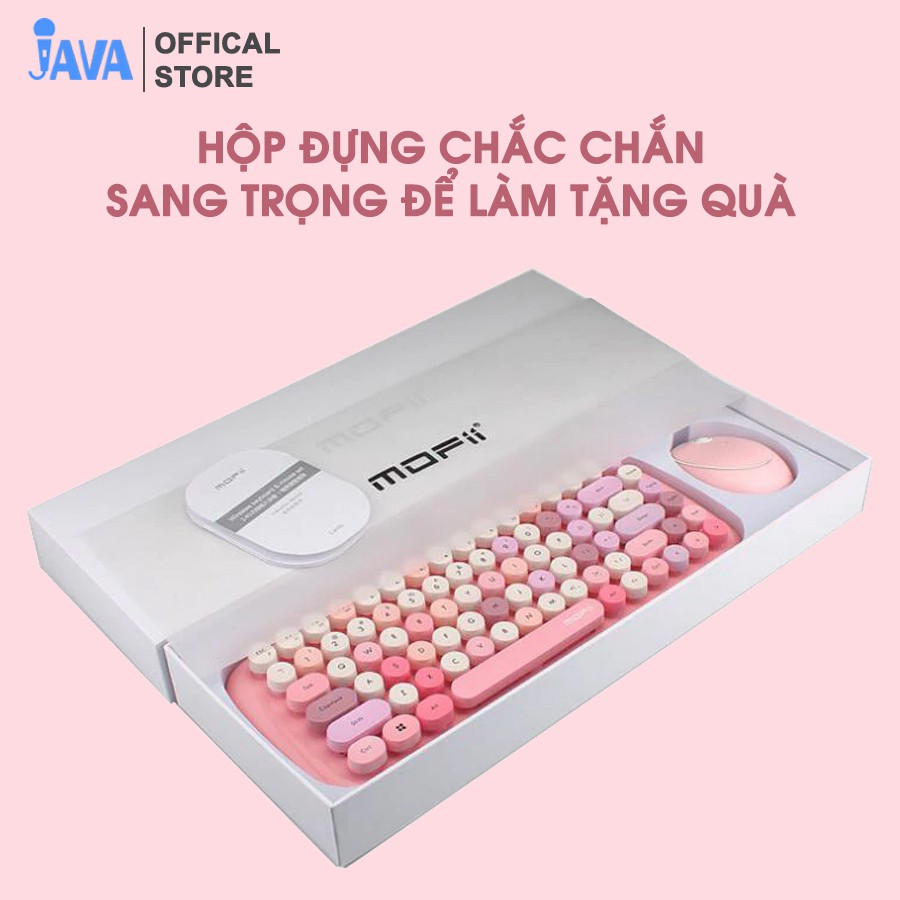 [TẶNG BỘ STICKER LÓT CHUỘT] Bộ bàn phím và chuột không dây dễ thương mini Mofii - Phím tròn | WebRaoVat - webraovat.net.vn