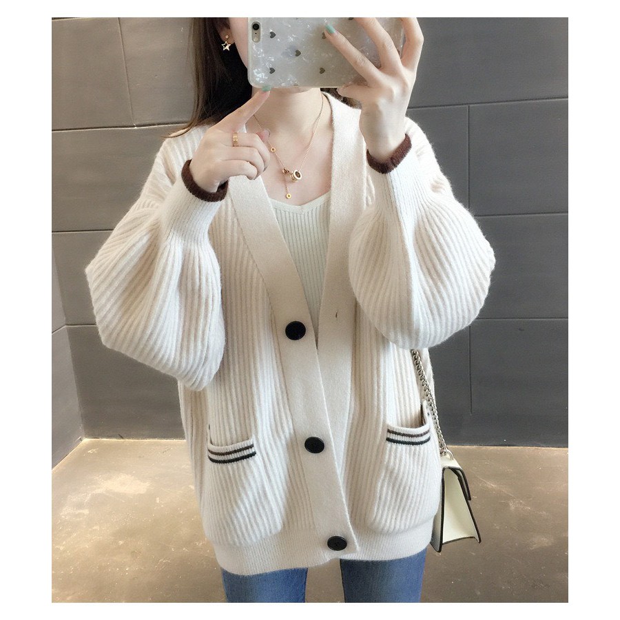 Áo khoác len cardigan nữ dáng dài tay phồng CTP21 mới nhất 2020 | BigBuy360 - bigbuy360.vn