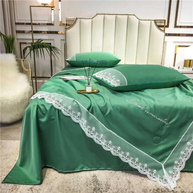 BỘ CHĂN GA GỐI TENCEL 80S LẠNH 4 MÓN( chăn trần bông)