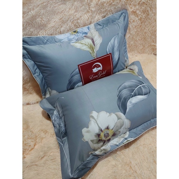 Vỏ COTTON lụa Thái cao cấp 45 x 65 1 đôi , vỏ gối nằm cotton có lót bông dây khoá kéo