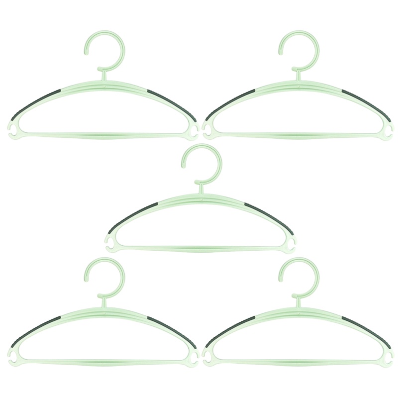 Set 5 Móc Treo Quần Áo Bằng Nhựa Siêu Dày Tiết Kiệm Không Gian Chống Trượt