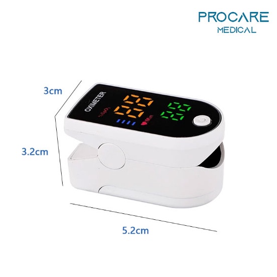 Máy đo nồng độ oxy máu và nhịp tim Procare LED chỉ số PI Hàng Chính Hãng Bảo hành 12 thàng FULL Box