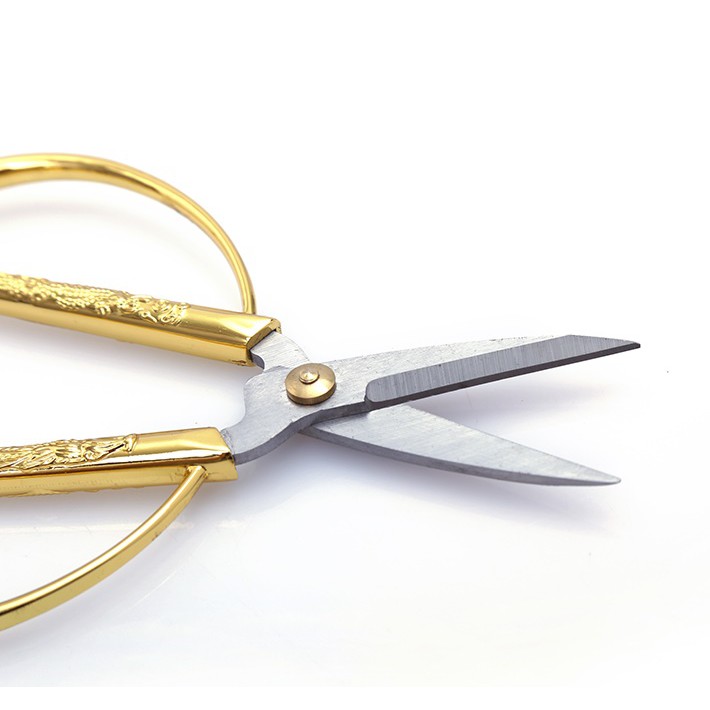Kéo Long Phụng 19cm siêu bén - kéo cán vàng chạm khác rồng phượng sang trọng