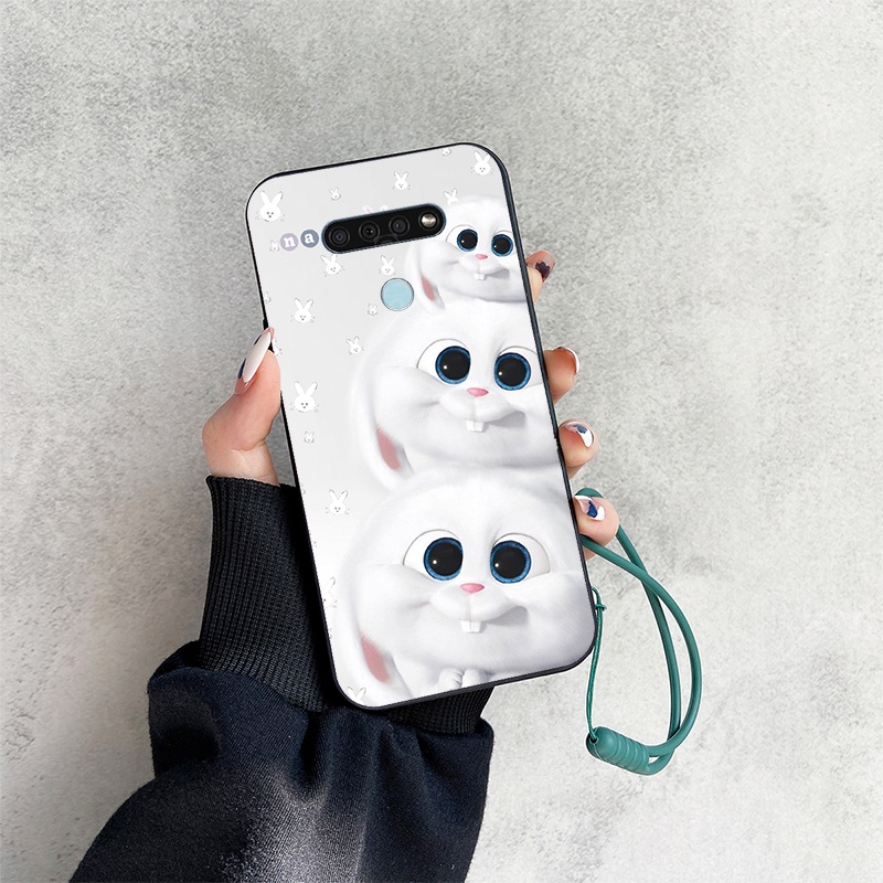 Ốp Điện Thoại Họa Tiết Hoạt Hình Pikachu Kèm Dây Đeo Cho LG Q51 Q52 Q61 Q60 K50