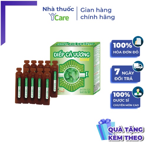 Diếp cá vương Gold hộp 20 ống bổ sung chất xơ tự nhiên, thanh nhiệt, giảm độc, hỗ trợ giảm táo bón cho bé