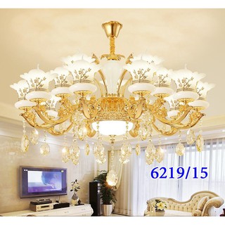 Đèn Chùm ROYAL  Tay Đúc Cao Cấp Chất Liệu Đá Trang Trí Phòng Khách, Nhà Hàng, Khách Sạn Cực Sang Trọng[ Tặng kèm bóng]