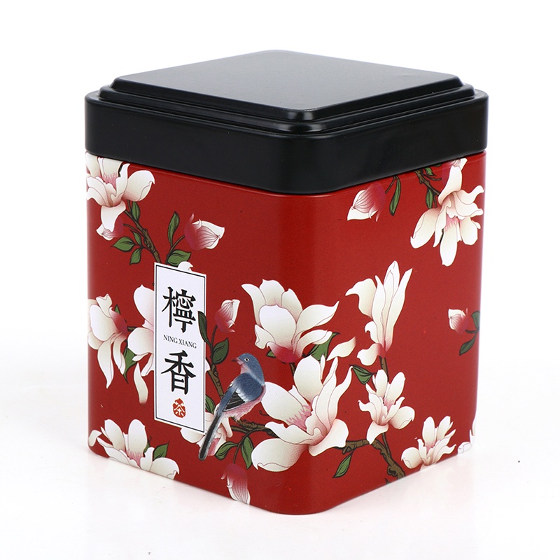 Hộp Thiếc Vuông Đựng Trà / Kẹo Có Nắp Đậy Kín Phong Cách Vintage