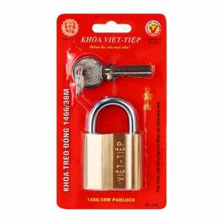 Ổ Khóa cửa treo Việt Tiệp đồng thau 4 phân 1466/38M (khóa bằng chìa)