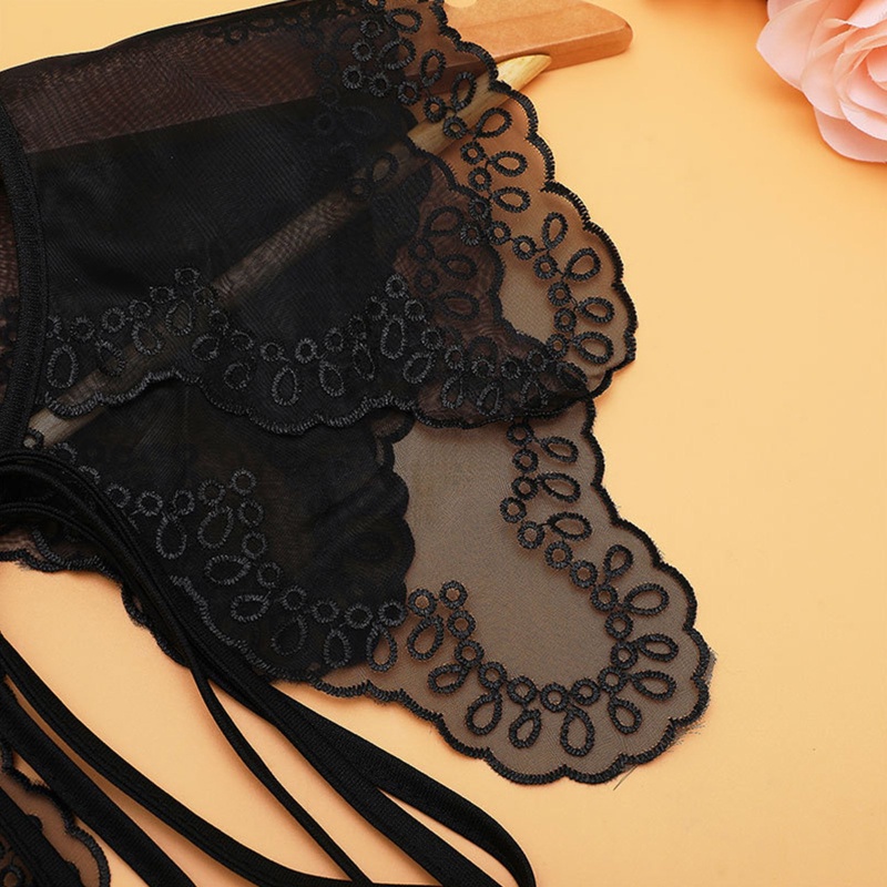 Yoioi Khăn Choàng Cổ Hai Lớp Phối Ren Và Nơ Có Thể Tháo Rời Cho Nữ