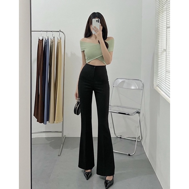 Áo Croptop Vạt Chéo Hai Vai Tay Ngắn (Ảnh thật 100%)