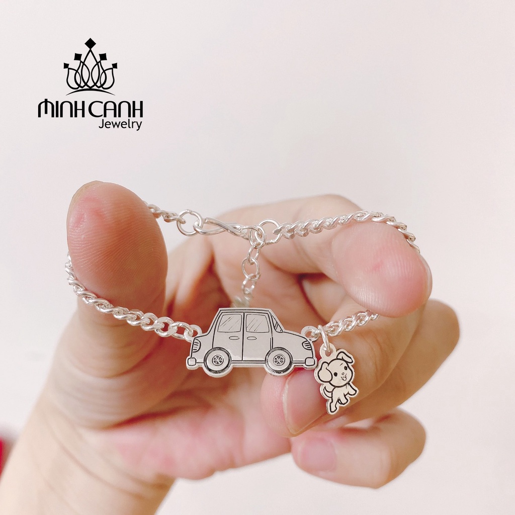 Lắc Bạc Ô Tô Khắc Tên Treo Con Giáp Cho Bé - Minh Canh Jewelry