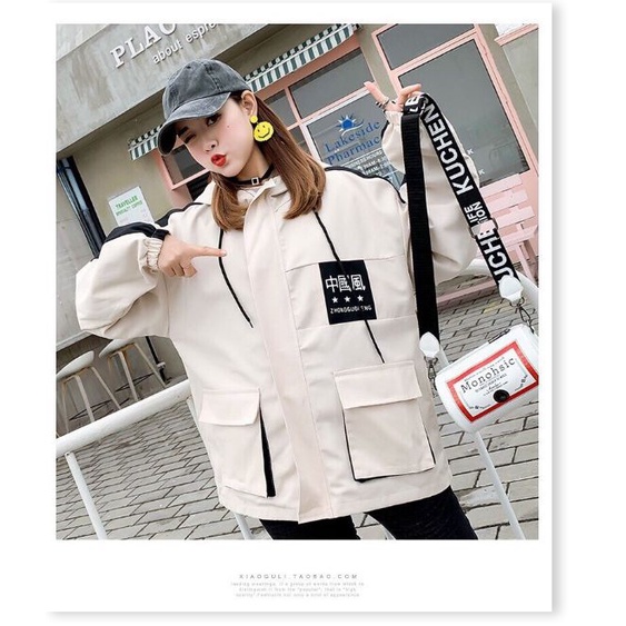 Áo khoác nữ túi hộp sọc tay HP009