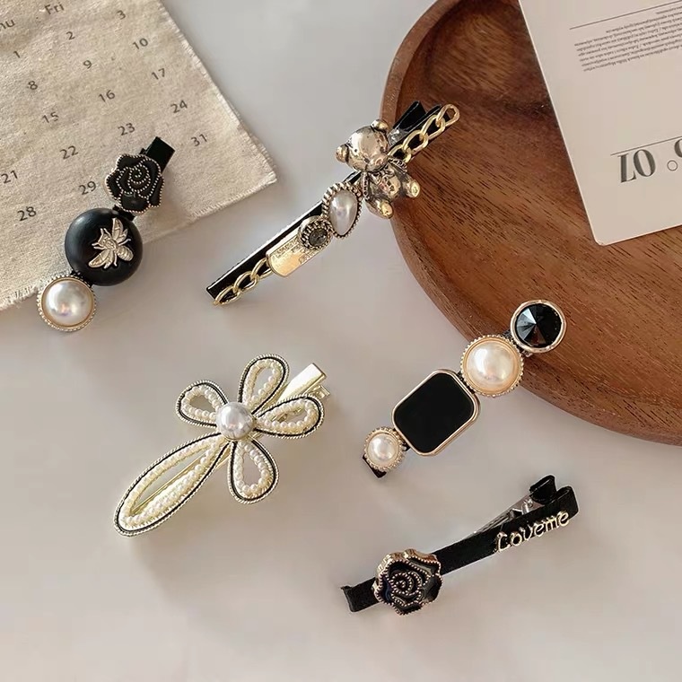 Set kẹp tóc nữ Hàn Quốc đính đá đính ngọc