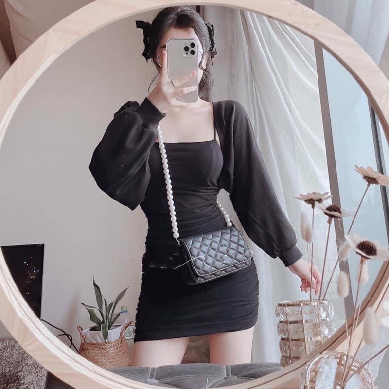 Sét váy body 2 dây kèm áo khoác nhiều phong cách NAVISA SV26