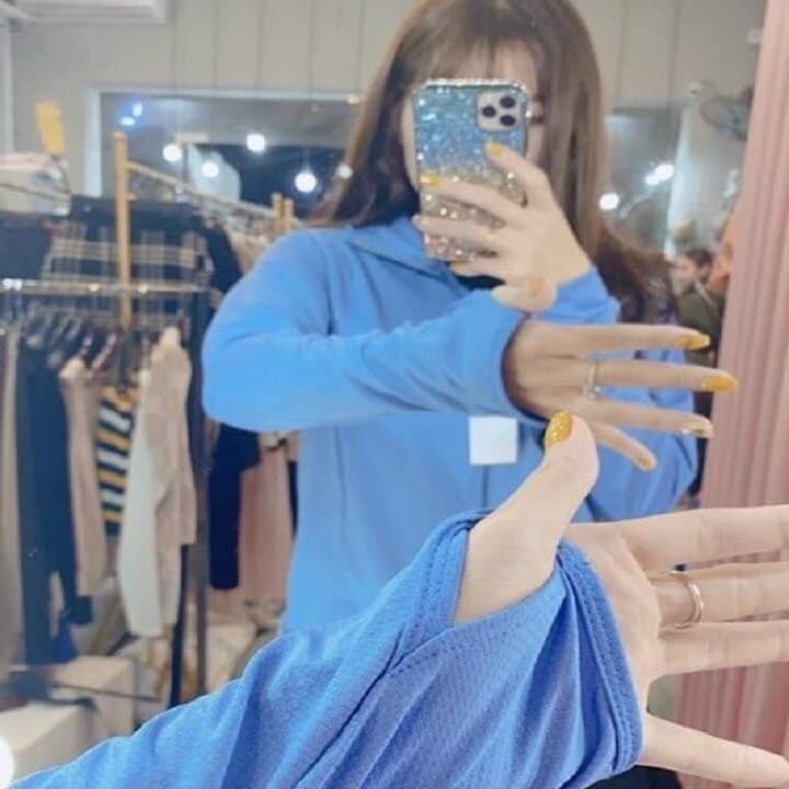 Áo chống nắng nữ thông hơi làm mát túi cuộn mát mềm, chất vải kim cương-giadungsieure