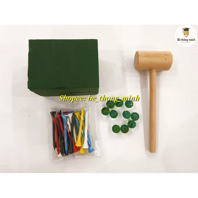 Đồ chơi BÚA ĐINH GỖ KÈM XỐP ĐÓNG ĐINH cho bé làm kỹ sư