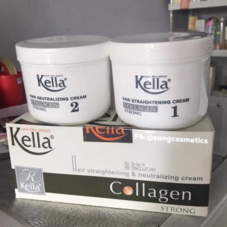 Kem Duỗi Tóc Thuốc Ép Tóc Kella Collagen Strong Trắng