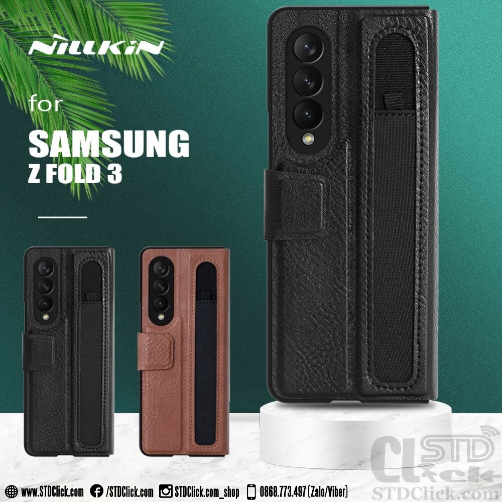 ỐP LƯNG SAMSUNG GALAXY Z FOLD 3 5G NILLKIN AOGE CÓ KHE GIỮ BÚT CHÍNH HÃNG HÀNG CHUẨN