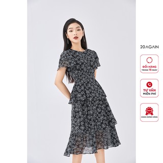 Đầm xòe hoa hồng 20AGAIN sang trọng thanh lịch DEC0100