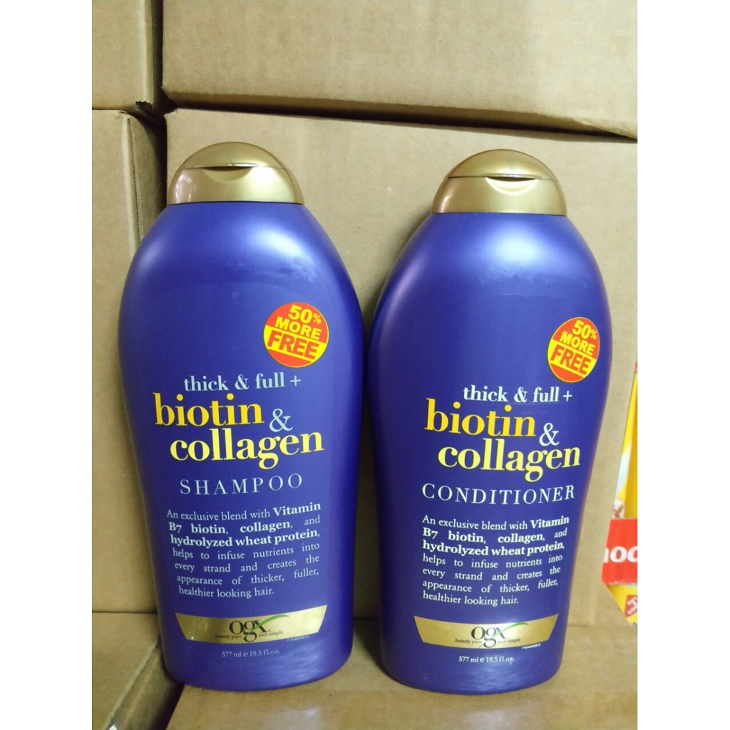 (dầu gội Biotin Collagen  ) Cặp Dầu Gội Biotin Collagen Chống Rụng Tóc Và Mọc Tóc Nhanh, Hương Thơm Dịu, 577ml