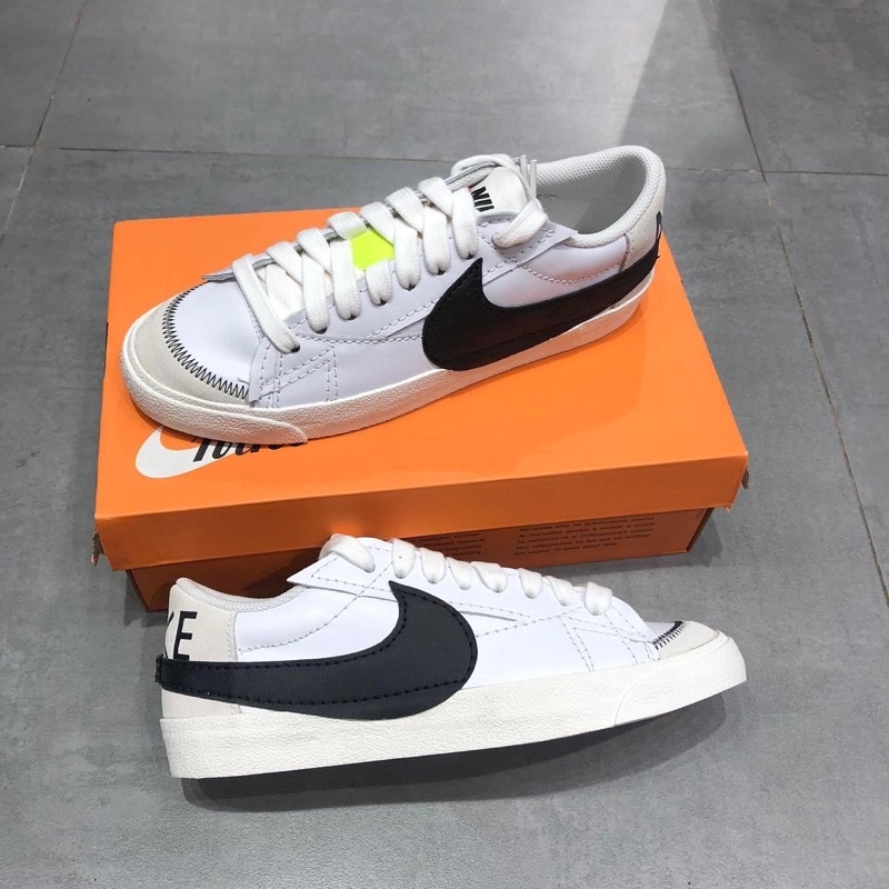 Giày Sneaker Nike Blazer Low ’77 Jumbo ‘White Black’  bản Swoosh To | PiuPiu Authentic