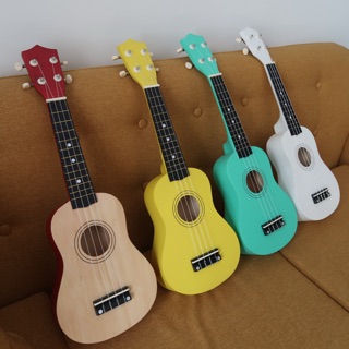 [Size 21inch] Đàn ukulele soprano màu chất liệu gỗ 100%