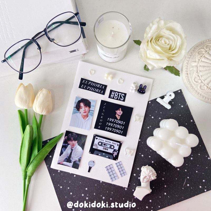 🤍HÌNH DÁN JUNGKOOK BLACK AND WHITE 🖤 STICKERS KHÔNG THẤM NƯỚC 🤍