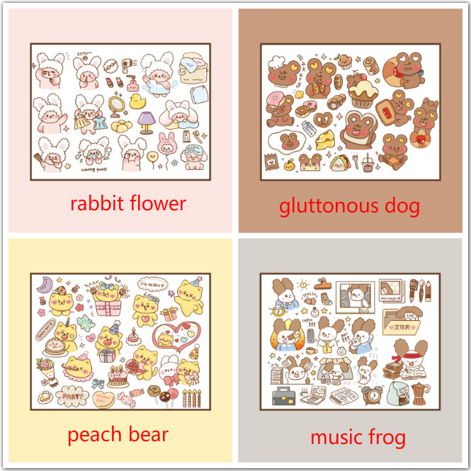 Set 40 Nhãn Dán Hình Nhân Vật Dễ Thương Dùng Trang Trí