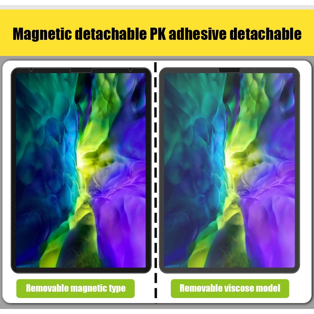 IKey Magnetic Paper Like PET Film For iPad Pro M1 11 12.9 2021 iPad Air 5 5th 4 4th gen 10.9 7th 8th 9th 10.2 inch Air 3 10.5 6th 5th gen 9.7 mini 6 5 4 3 2 1 2020 2018 Detachable Matte Paperlike Scratch-Resistant Screen Protector