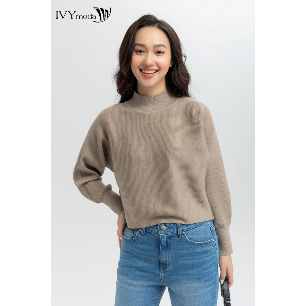 [NHẬP WABRTL5 GIẢM 10% TỐI ĐA 50K ĐH 250K ]Áo len lông cừu cổ lọ IVY moda MS 58B7970