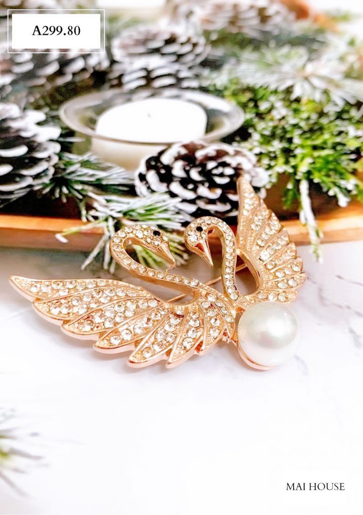 Cài Áo Nữ NHẬT VY Hình Thiên Nga Nhẹ Nhàng, Thanh Lịch - A299