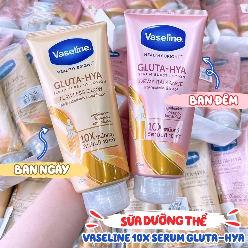 Sữa Dưỡng Thể Trắng Da Vaseline Healthy Bright Gluta HYA Serum 10X Thái Lan 300ml
