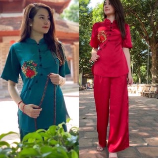 Đồ Lam Đi Chùa # Sẫm Lụa Cao Cấp # Đồ Bộ # Quần Áo Nữ